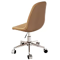 Leather Office Chair With Swivel Function Adjustable Height And Metal Base Rolling Casters