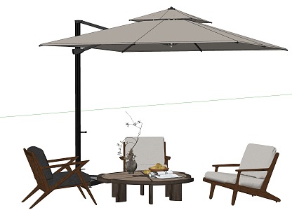 Landscape Outdoor Seat Parasol 3d model