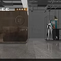 Modern Clothing Store Interior With Mannequin Display Wooden Shelves And Gray Walls Stairs