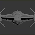 Detailed Gray Sci Fi Spaceship Model With Open Wings And Textured Surface 3d model