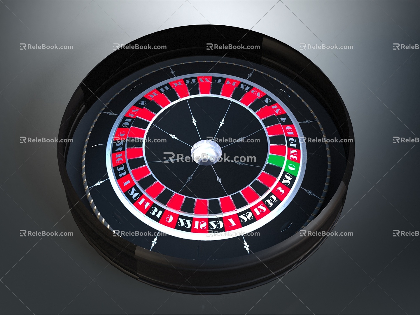 Roulette table gambling table gambling equipment items 3d model