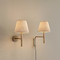 Modern Fabric Shade Wall Lamps With Brass Arm And Warm Lighting Design