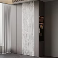 Modern Wardrobe Design With Wooden Panel Doors And Integrated Storage Shelves
