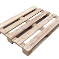 Stone Wood Pallet With Horizontal Wooden Slats And Supportive Blocks
