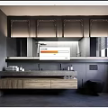 Modern Bathroom Interior Design With Double Sink Vanity Large Mirrors And Cabinets