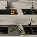 Modern Vegetable Washing Basin Embedded Sink 3d model