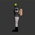 Game and Movie Astronaut Character in White Spacesuit with Blue Glowing Device 3D Standing Pose