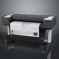 Household Large Format Printer With Black Body White Details Printing Engineering Drawings 3d model