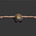 3D Female Character With Blonde Hair Blue Tank Top Ripped Jeans And Outstretched Arms