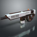 Futuristic Sci Fi Weapon Design With White Black Grip And Barrel