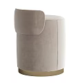 Modern Beige And Green Velvet Ottoman With Gold Metal Base Design