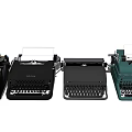 Vintage Office Appliances Classic Typewriters Collection In Various Colors And Styles