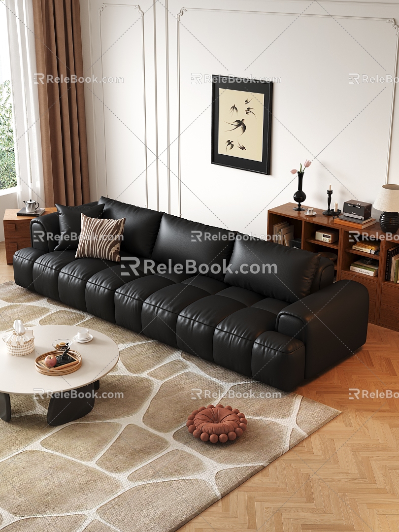 French Retro Multiplayer Sofa 3d model