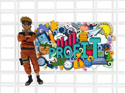 Colorful Daily Necessities Collection With Mobile Phone Puzzle Pieces Clock And Money Bag 3d model