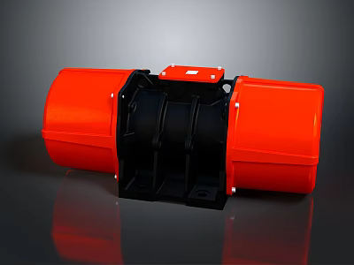 Orange And Black Industrial Mechanical Device With Housing And Internal Components 3d model