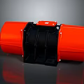 Orange And Black Industrial Mechanical Device With Housing And Internal Components