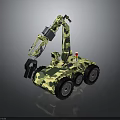 Camouflage Military Vehicle With Mechanical Arm Multi Wheel And Warning Light
