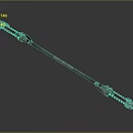 Ornate Dragon Decorated Long Handle Weapon With Intricate Metal Texture