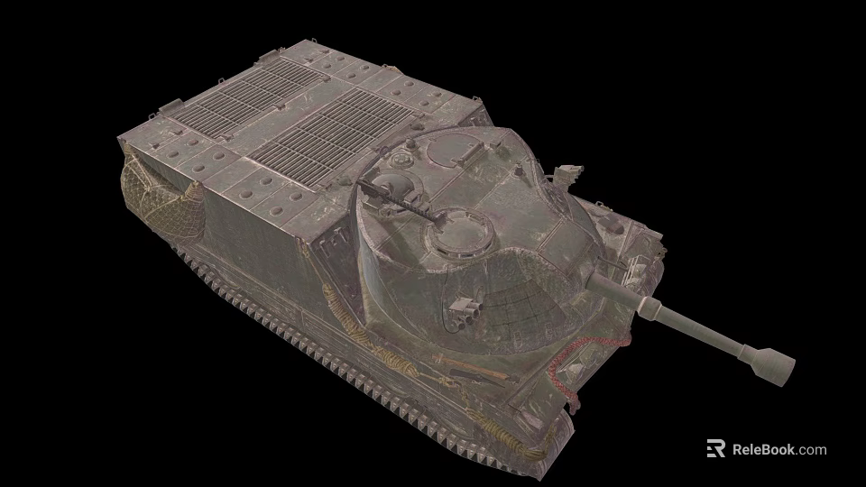 Military Tank Vehicle With Heavy Armor Tracks And Main Cannon Design 3d model 