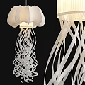 Elegant Modern White Jellyfish Shaped Chandeliers With Flowing Decorative Lines
