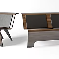 Modern Public Chair Design With Wooden Frame And Leather Seats For Public Areas