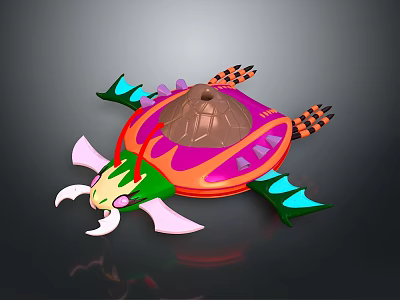 Futuristic Colorful Spacecraft Design With Cosmic Exploration Elements And Vibrant Aerodynamic Structure 3d model