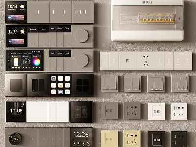 Modern Switch Panels With Various Designs And Color Options For Home Use 3d model