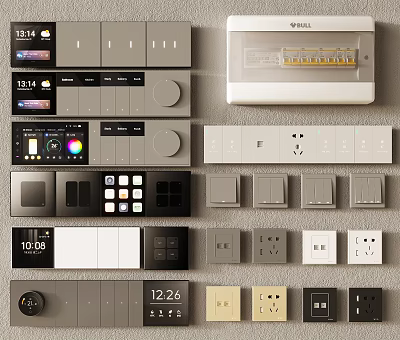 Modern Switch Panels With Various Designs And Color Options For Home Use 3d model