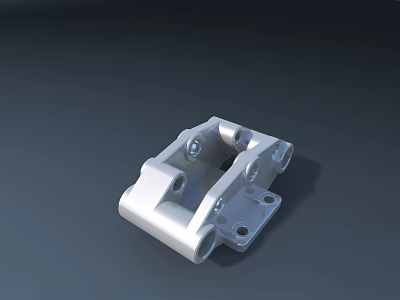 Industrial Equipment Metal Mounting Bracket with Precision Machined Holes and Bolts 3d model