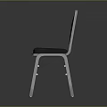 Modern Dining Chair With Metal Frame And Dark Padded Seat Backrest