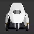 Futuristic White Single Seat Vehicle With Streamlined Design And Orange Accents