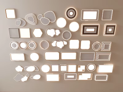 Ceiling Lights In Various Shapes And Designs 3d model