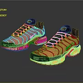 Orange And Black Sporty Running Shoes With White Red Accent Cushioned Sole And Mesh Upper