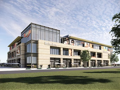 Commercial complex multi-layer commercial 3d model