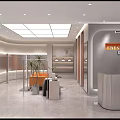 FBESING Modern Clothing Store With Window Display Mannequins And Orange Accents