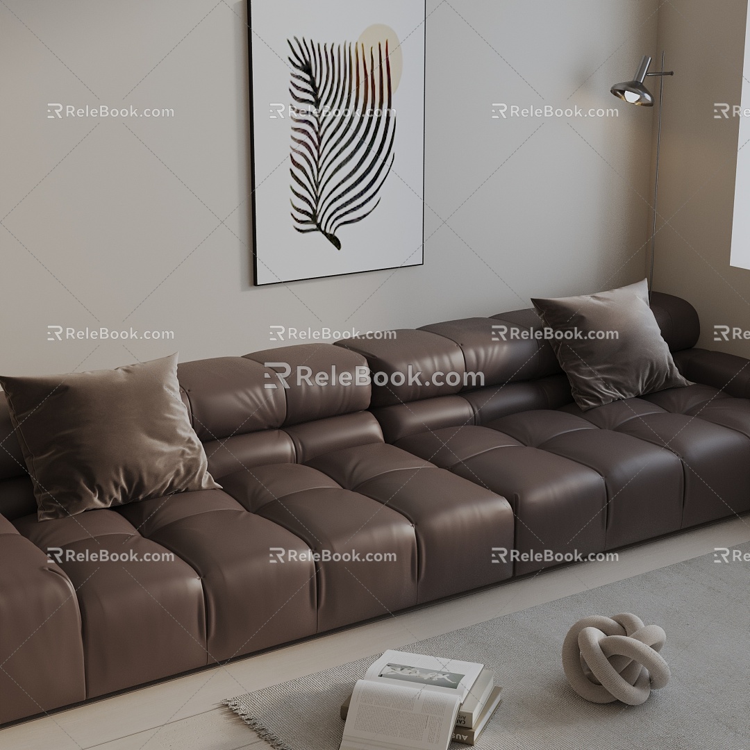 Three-seat sofa 3d model