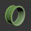 Green Decorative Ring With Intricate Floral Pattern For Daily Life Accessory