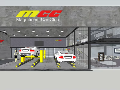 Hyundai 4S shop car shop 3d model