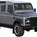 Silver Land Rover Defender 4x4 SUV With Large Tires And Modern Design
