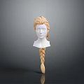 Realistic Game Movie Character Cosplay Blonde Long Braid Wig On White Mannequin Head