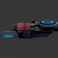 Futuristic Spaceship Design With Blue And Pink Neon Lights And Aerodynamic Structure