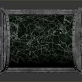 Decorative Storage Box With Green Cracked Glass Surface And Metal Frame Rivets