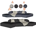 Cream style multi-person sofa curved sofa three-person sofa multi-person sofa fabric corner sofa 3d model