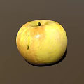 Fresh Yellow Red Apple With Shiny Skin And Natural Texture On Dark Background