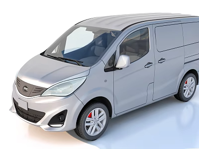 Silver Multipurpose Van with Side Doors Alloy Wheels and Modern Front Design 3d model