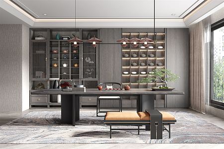 New Chinese Tea Room 3d model