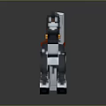 Pixel Art Horse Character Featuring Black White Gray Fur And Red Saddle Decoration