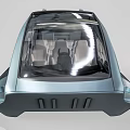 Futuristic Electric Flying Vehicle With Transparent Passenger Cabin And Modern Design
