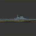 Detailed Aircraft Carrier Model Featuring Flight Deck And Red Stripes Design