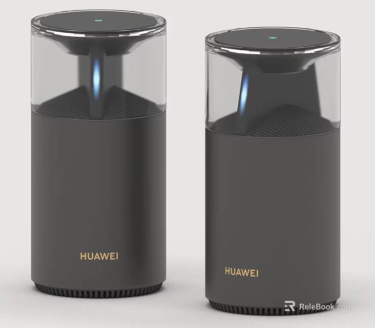 HUAWEI Cylindrical Smart Speaker Daily Use Electrical Appliances Featuring Transparent Top And Black Body 3d model 